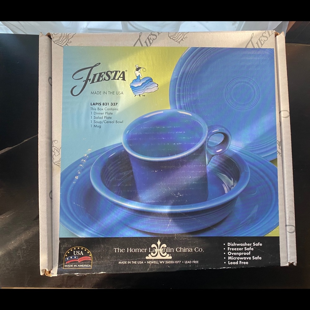 NIB Fiestaware Homer Laughlin Lapis 4pc Set